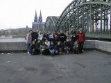 Polen in Köln am Rhein mit dem Dom im Hintergrund